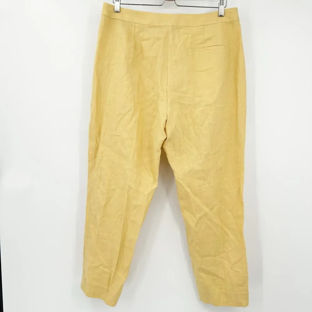 Banana Republic Womens Career Casual Beachy Hayden Linen Blend‎ Pants Size 12